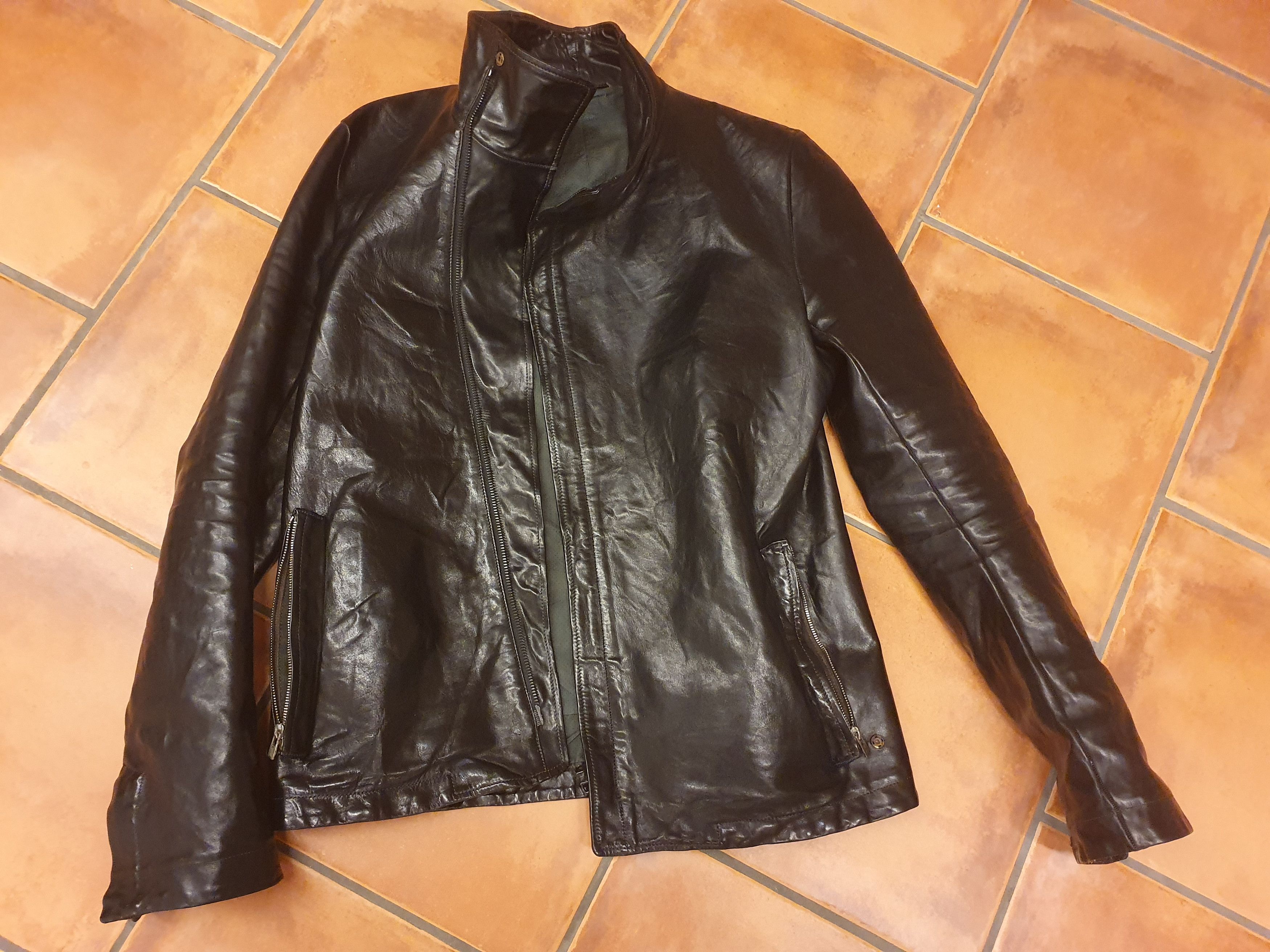 Carol Christian Poell Carol Christian Poell high neck leather jacket |  Grailed