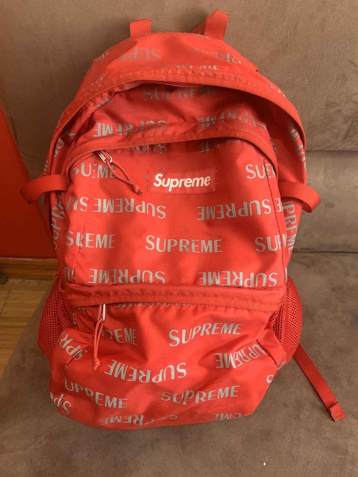 Supreme Supreme 3M Reflective Red Backpack | Grailed