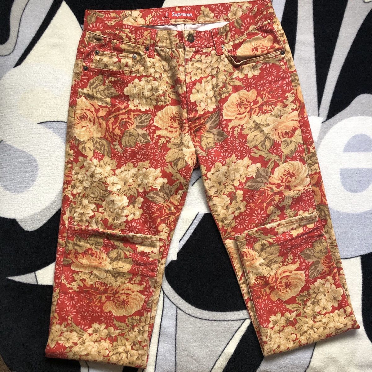 Supreme Supreme Washed Floral Jeans Regular SS18 | Grailed