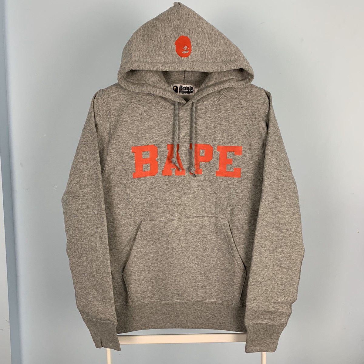 Bape happy new year spell out hoodie grey hotsell