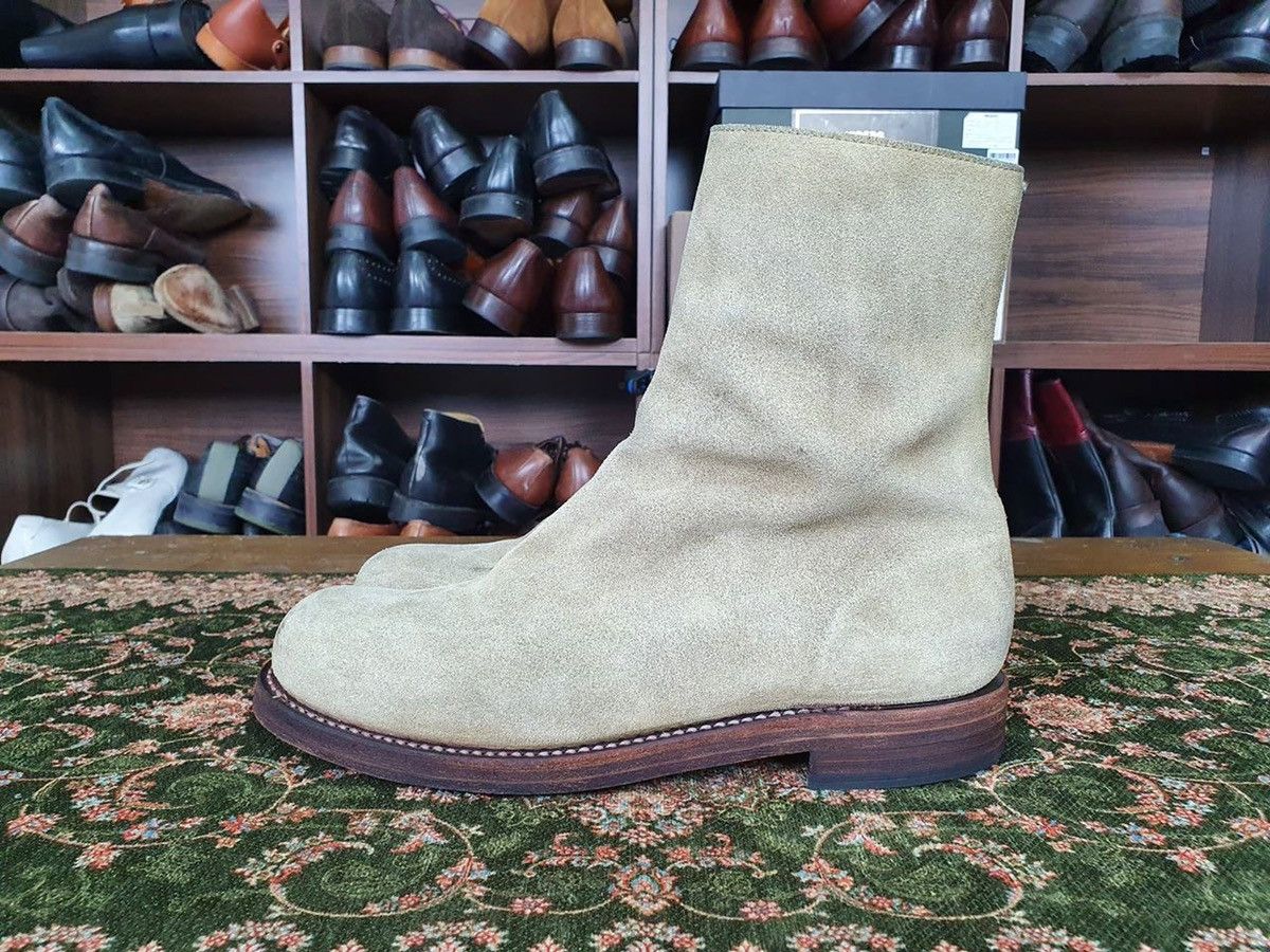 Attachment Attachment Reverse Suede Leather Zipper Boots Grailed