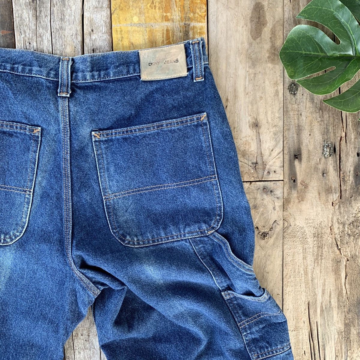 Dkny denim jeans with skull bead