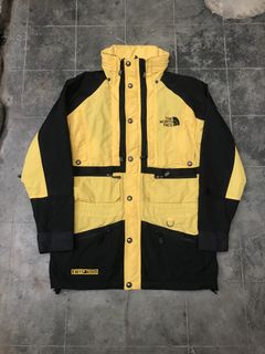 Men's Vintage 90's The North Face EG Tech Gore Tex Yellow Black Gray Jacket  Sz M