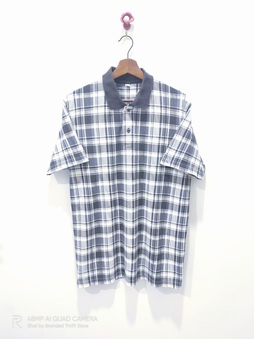 Engineered Garments Vintage UNIQLO Plaid Checker Half Button Casual ...