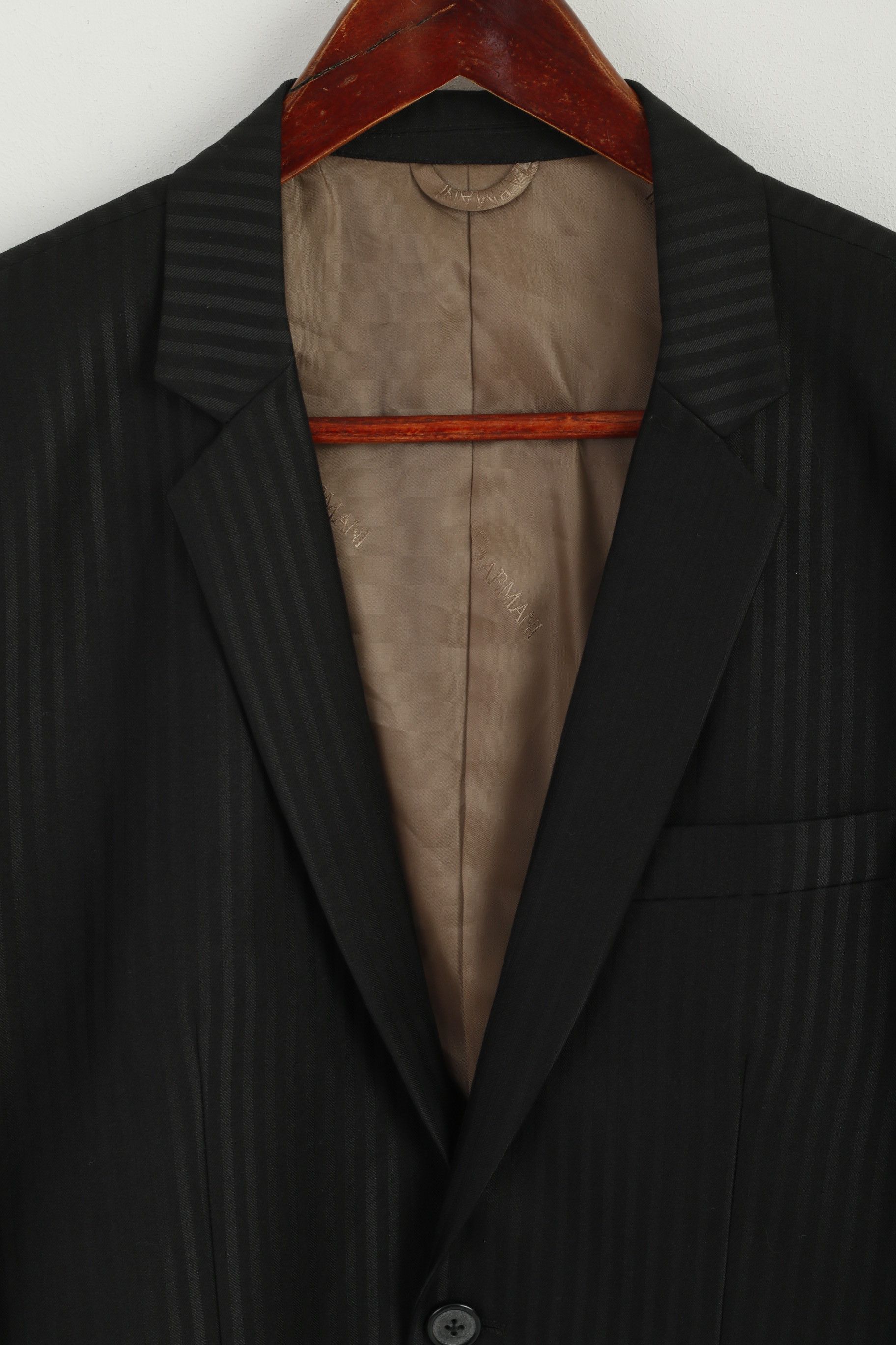 Giorgio Armani Giorgio Armani Men S Blazer Black Shiny Striped 6887 Size 38R - 2 Thumbnail