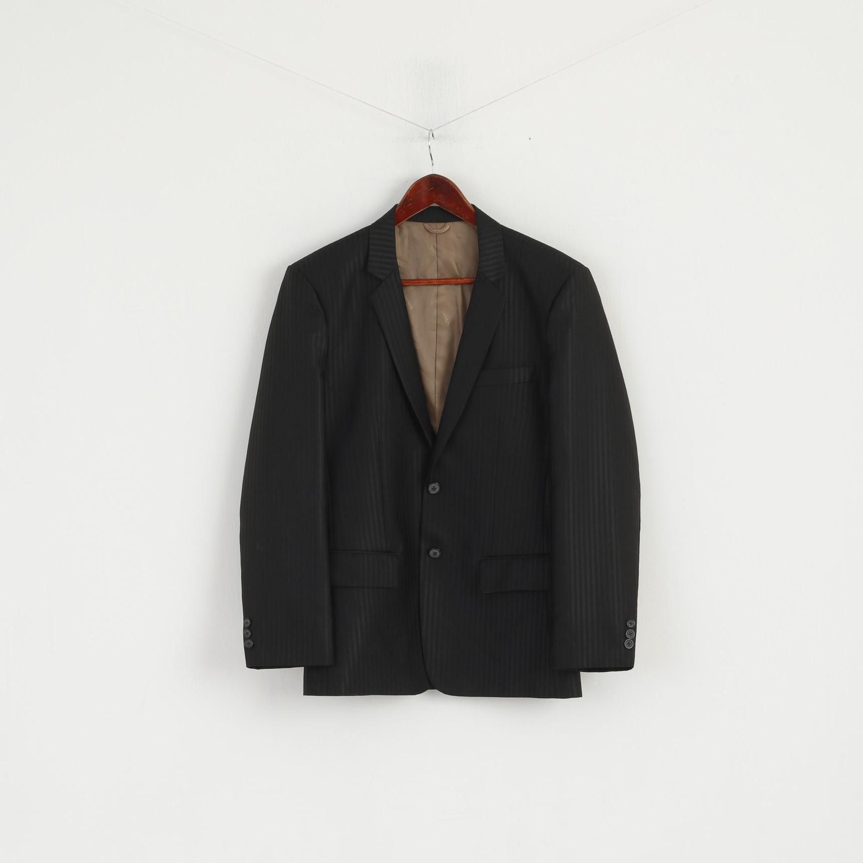 Giorgio Armani Giorgio Armani Men S Blazer Black Shiny Striped 6887 Size 38R - 1 Thumbnail