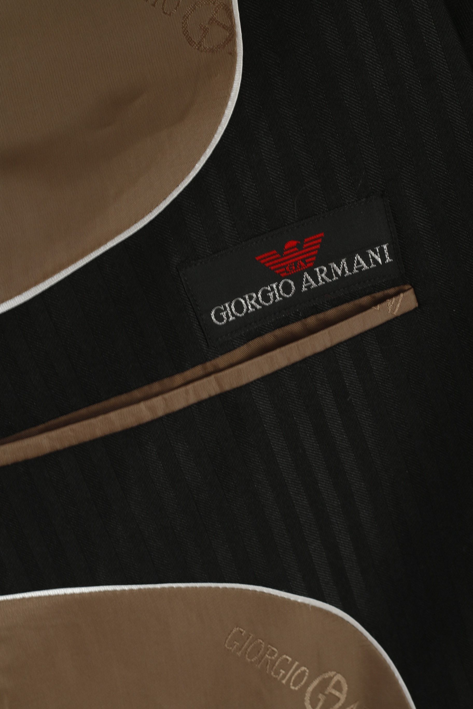 Giorgio Armani Giorgio Armani Men S Blazer Black Shiny Striped 6887 Size 38R - 5 Thumbnail