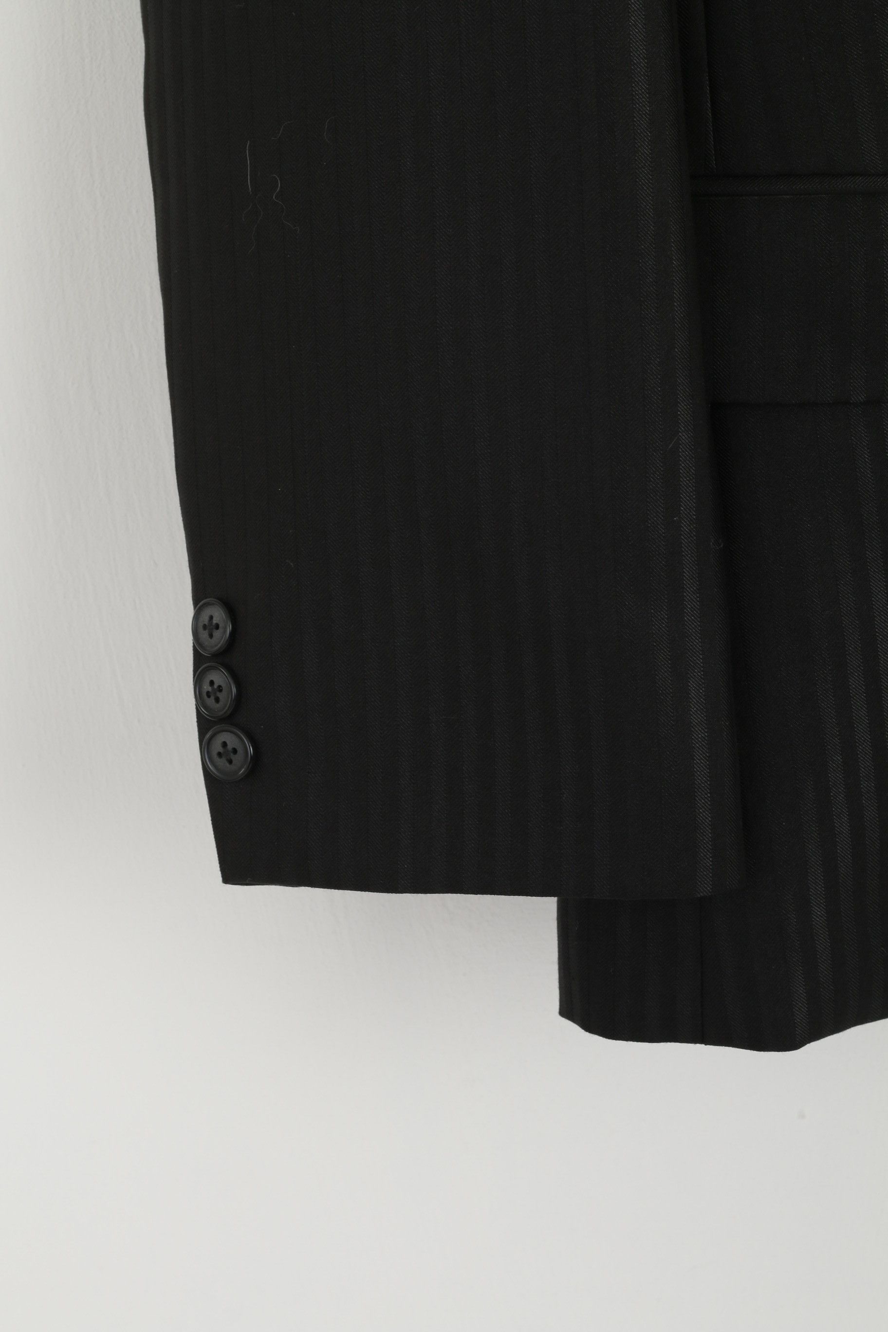 Giorgio Armani Giorgio Armani Men S Blazer Black Shiny Striped 6887 Size 38R - 3 Thumbnail
