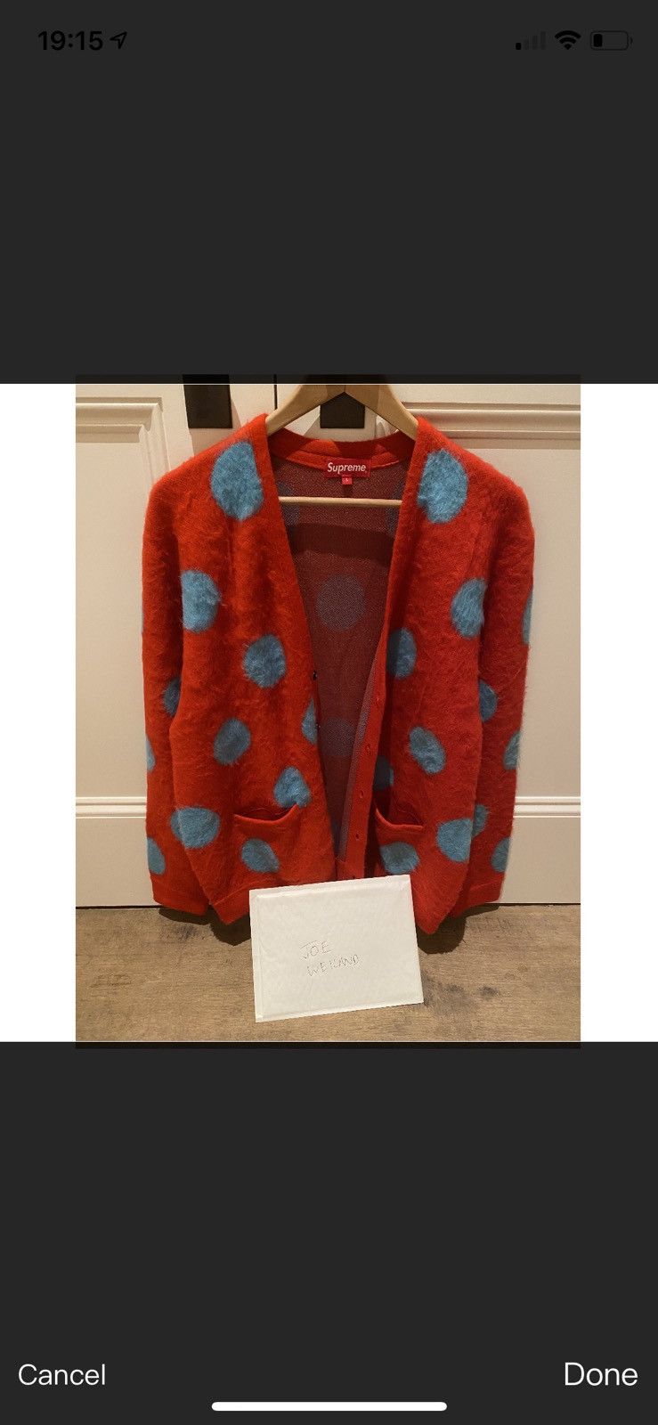 Supreme Supreme Red Brushed Polka Dot Cardigan L | Grailed