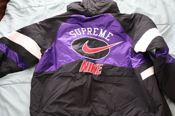 Supreme nike hooded sport jacket online purple