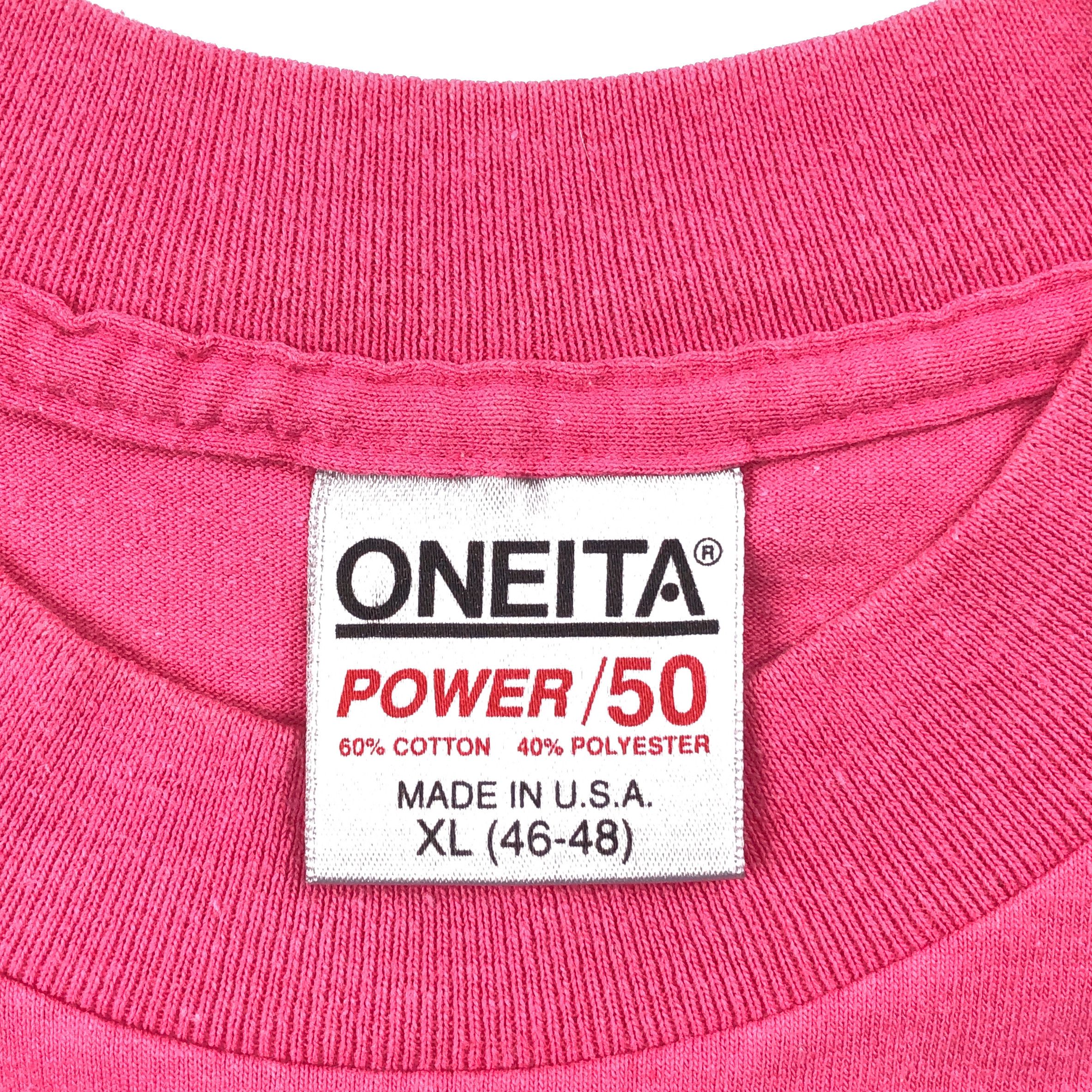 Vintage Vintage 90 Oneita Pink Blank Single Stitch Made in USA Size US XL / EU 56 / 4 - 4 Preview