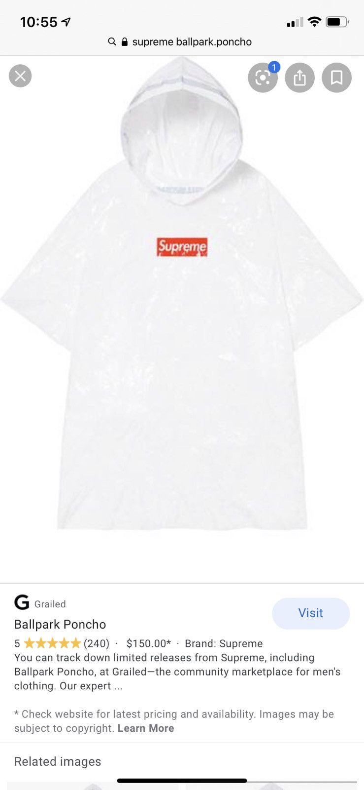 Supreme SS20 Supreme Ballpark Poncho Size ONE SIZE - 1 Thumbnail