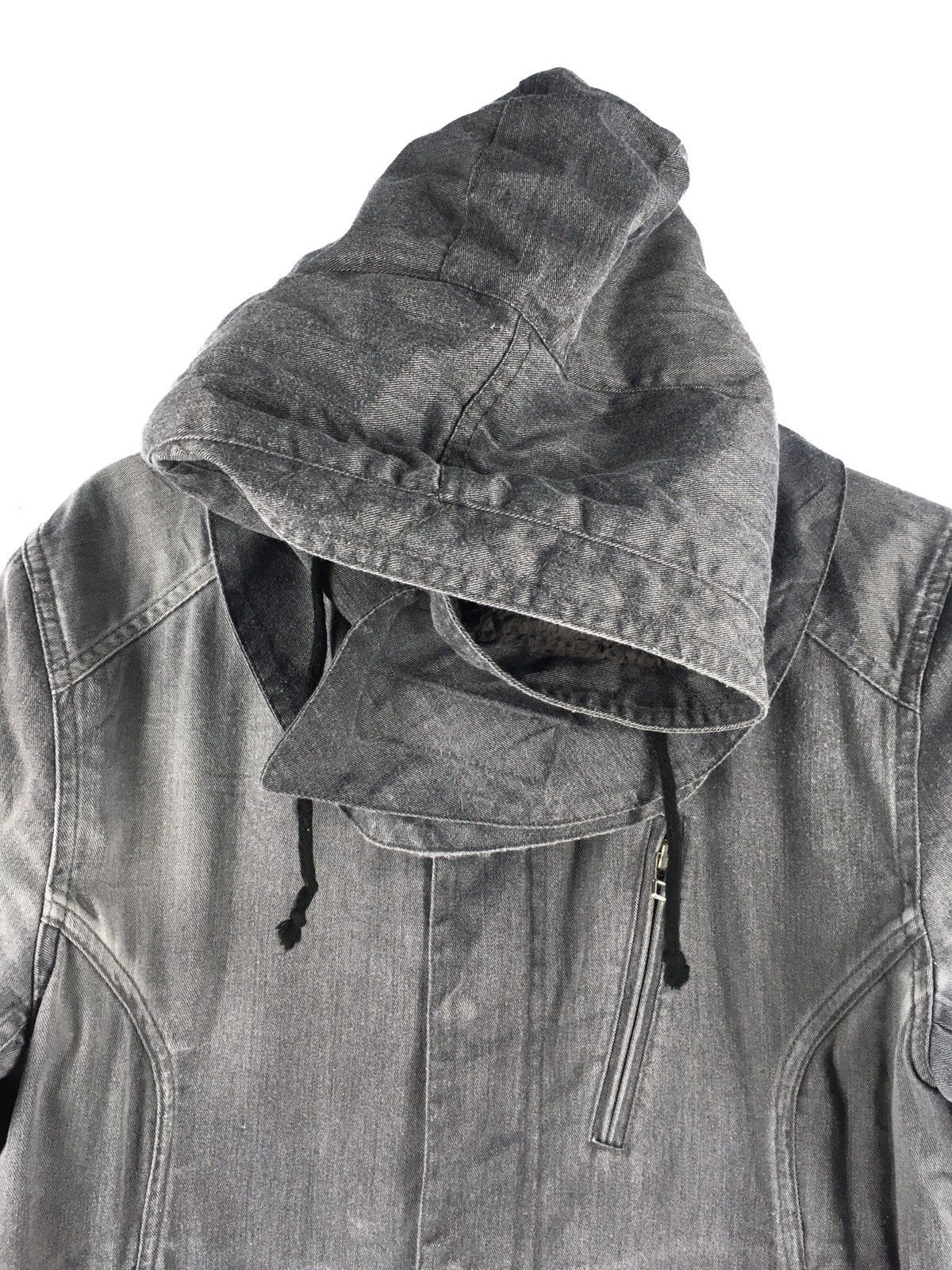 HARE HARE DISTRESSED DESIGN HOODIE DENIM JACKET Size US M / EU 48-50 / 2 - 4 Thumbnail