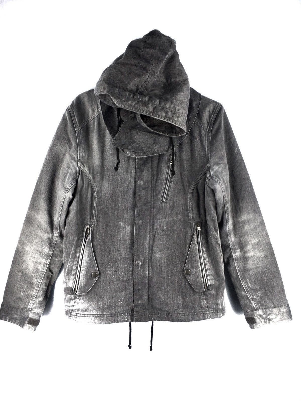 HARE HARE DISTRESSED DESIGN HOODIE DENIM JACKET Size US M / EU 48-50 / 2 - 1 Thumbnail