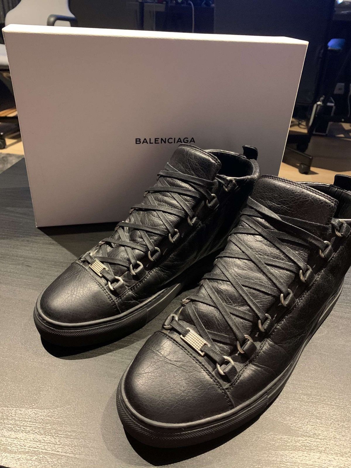 Balenciaga Balenciaga Arena High Black Leather Size US 10 / EU 43 - 1 Preview