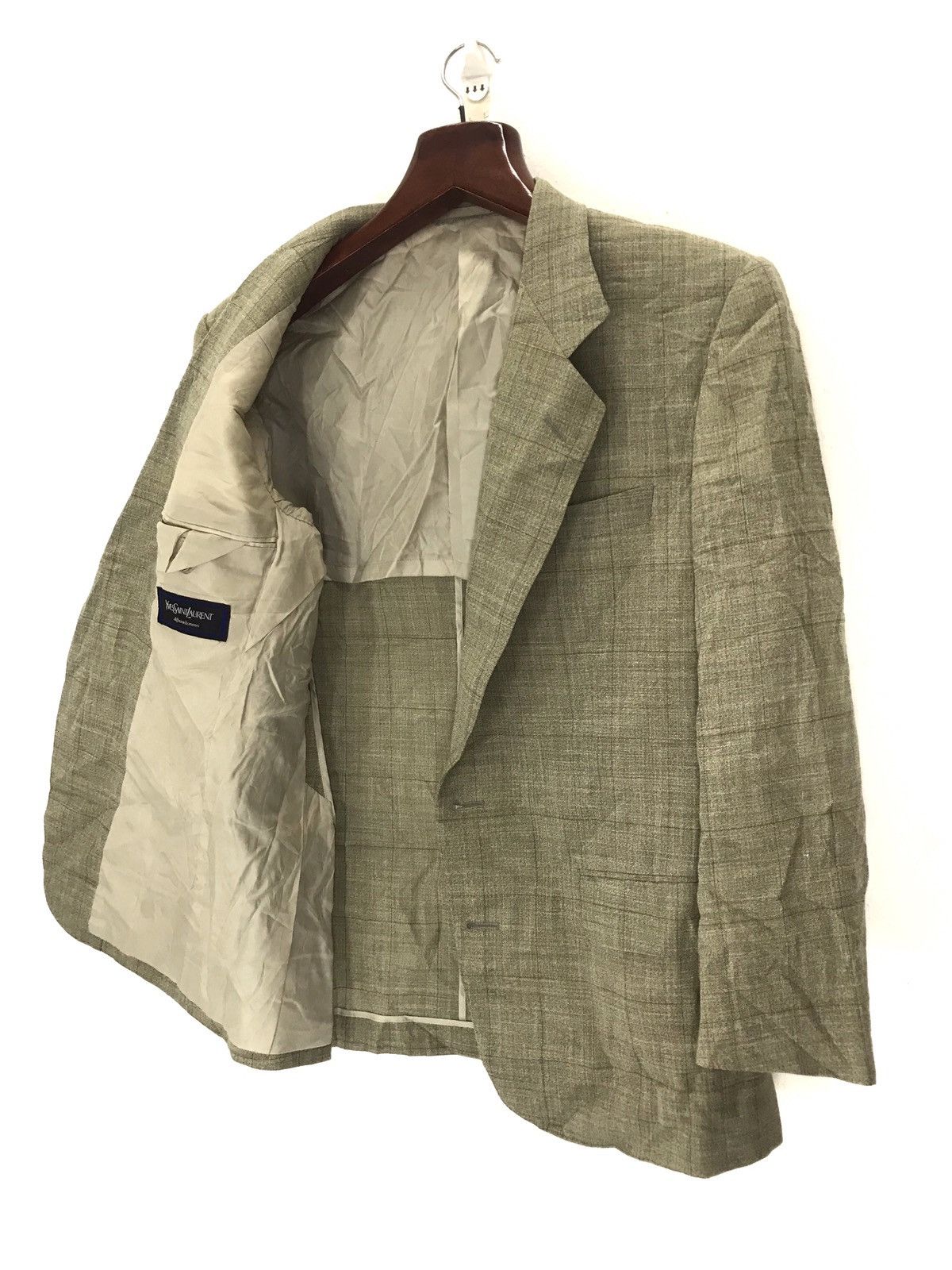 Yves saint lauren ysl plaid blazer jacket g30