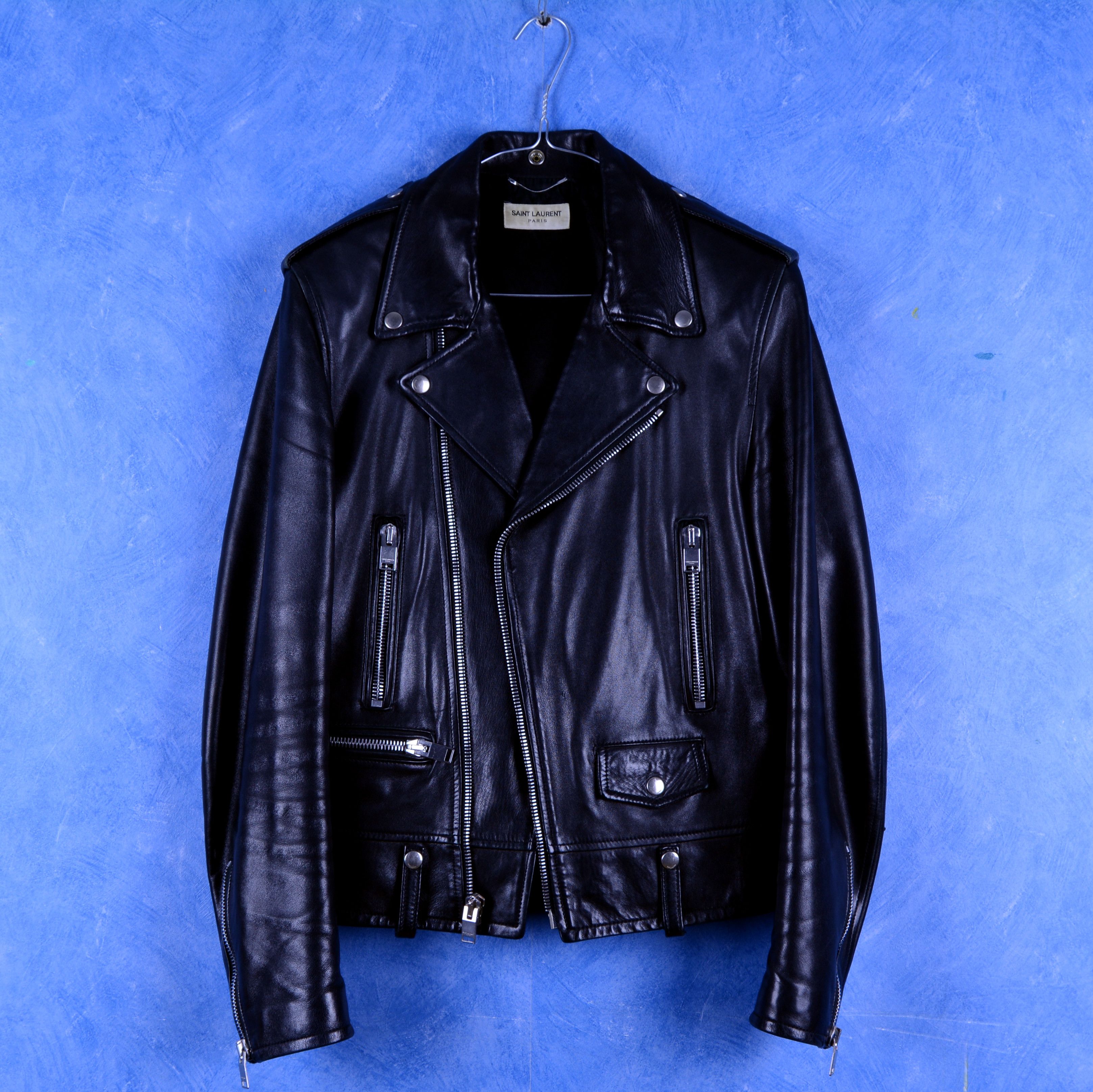 Biker jacket ysl hot sale