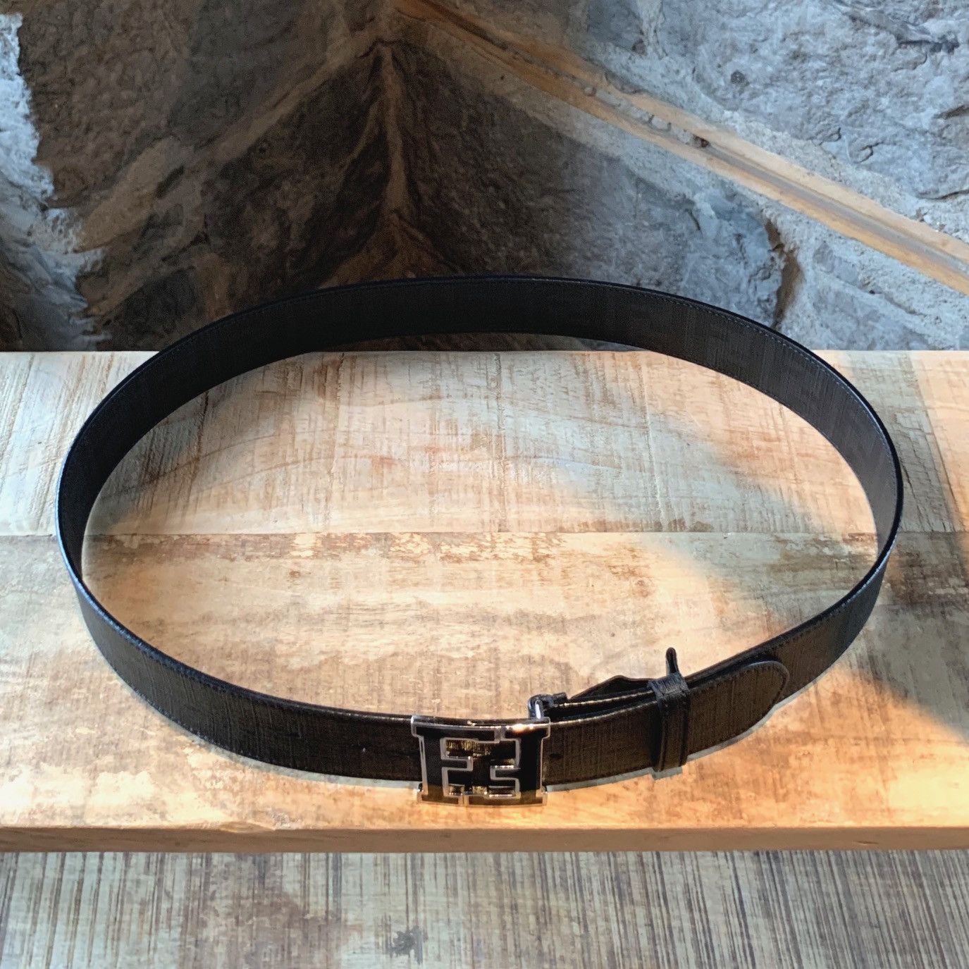 Fendi Fendi Black Zucca FF Leather Belt | Grailed