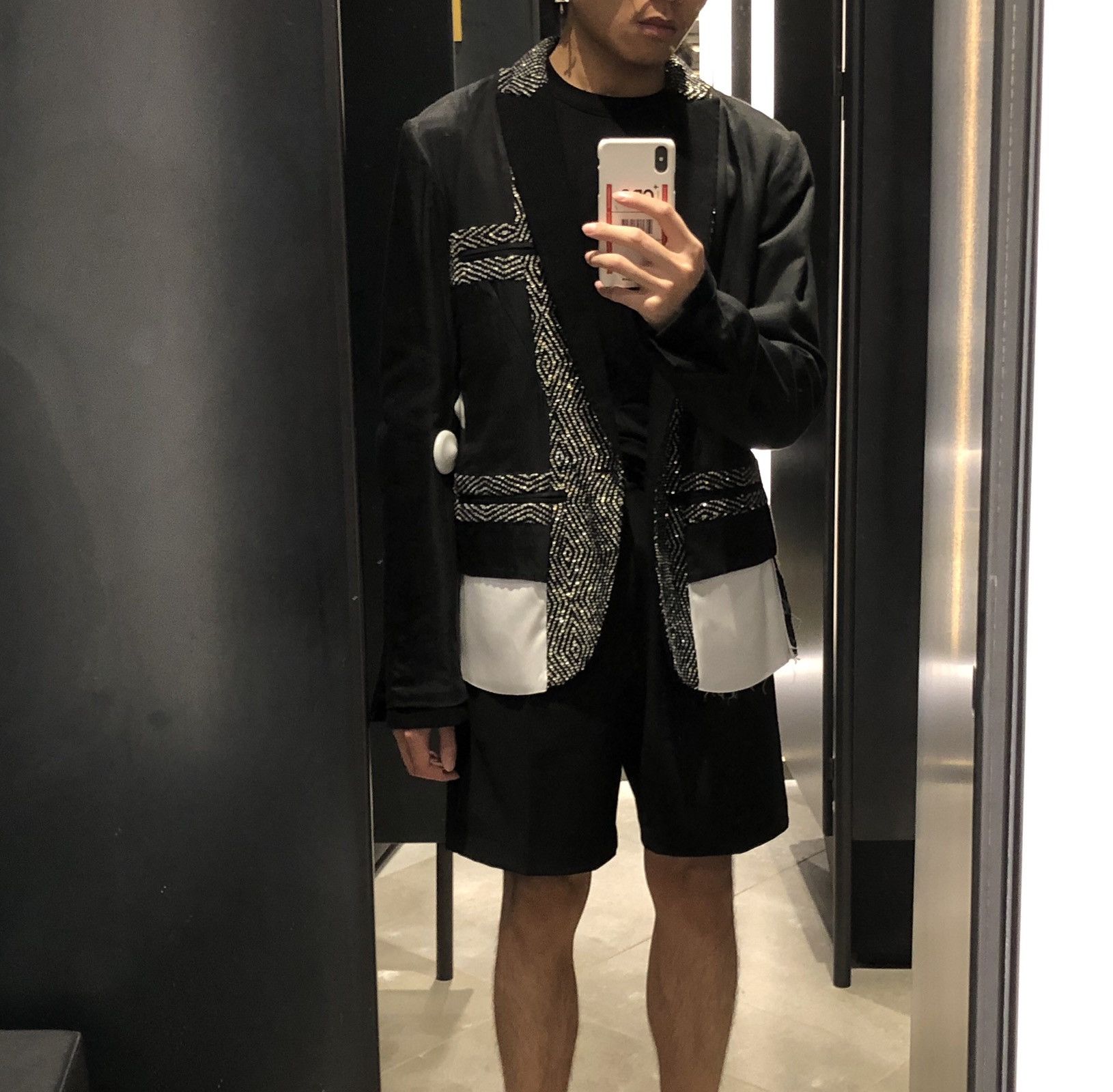 Haider Ackermann Haider Ackermann Sequinned Deconstructed One-Button Jacket Size 38R - 12 Thumbnail
