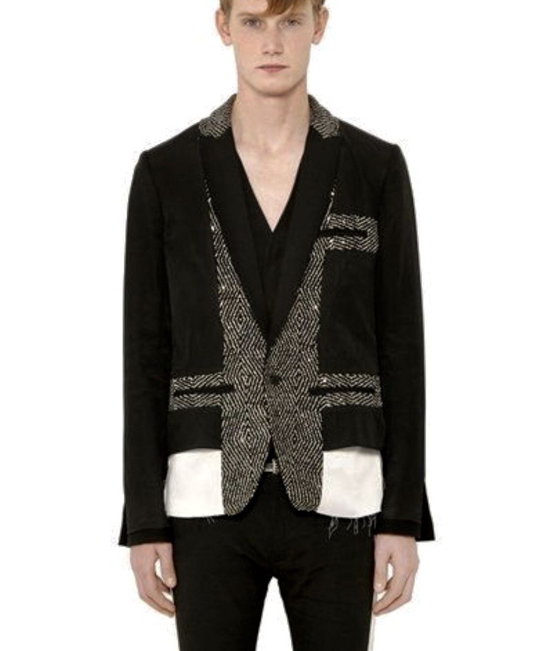 Haider Ackermann Haider Ackermann Sequinned Deconstructed One-Button Jacket Size 38R - 10 Thumbnail