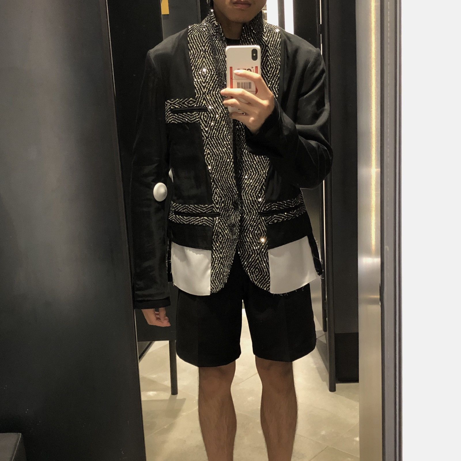 Haider Ackermann Haider Ackermann Sequinned Deconstructed One-Button Jacket Size 38R - 13 Thumbnail
