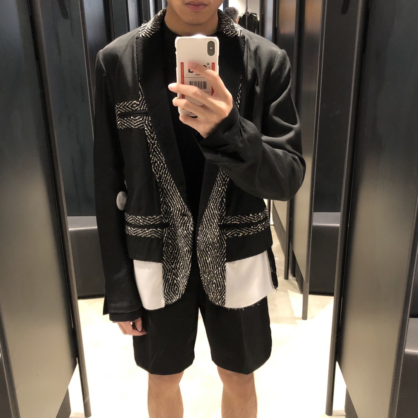 Haider Ackermann Haider Ackermann Sequinned Deconstructed One-Button Jacket Size 38R - 11 Thumbnail