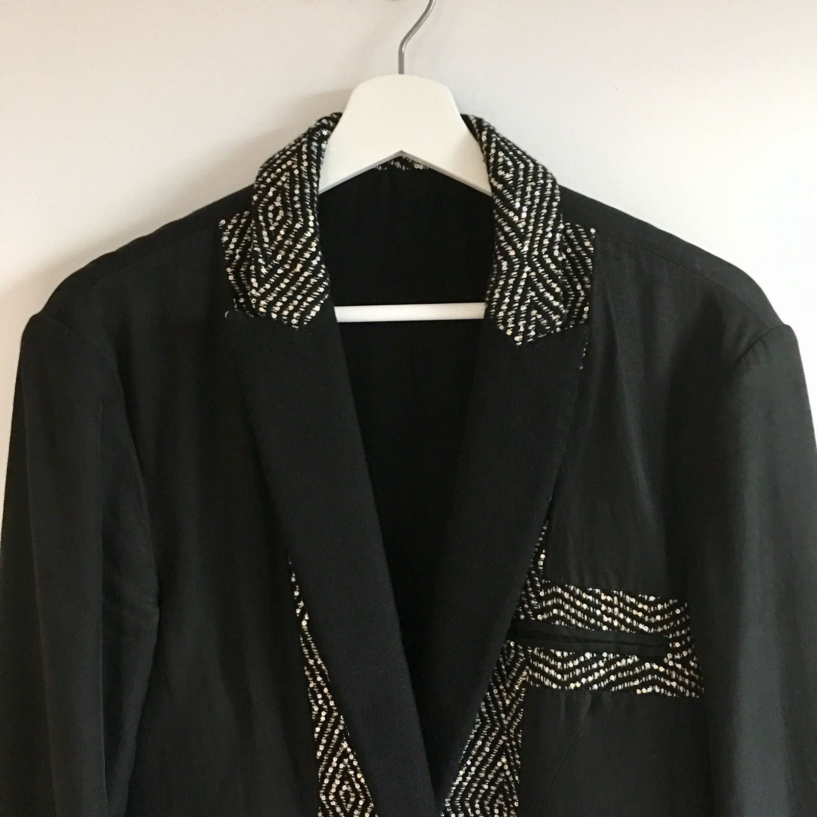 Haider Ackermann Haider Ackermann Sequinned Deconstructed One-Button Jacket Size 38R - 2 Thumbnail