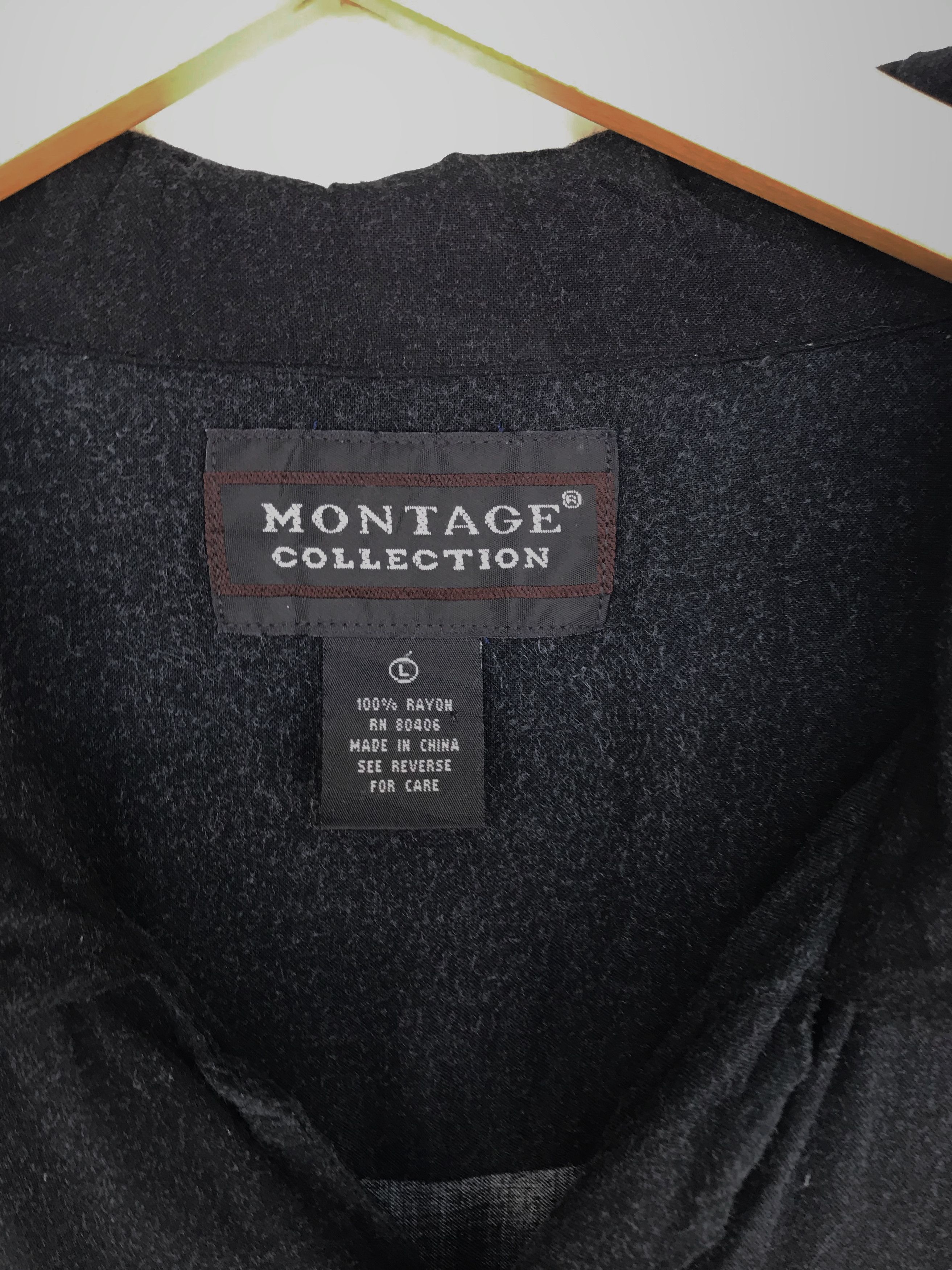Montage Vintage Hawaiian MONTAGE Perpendicular Flowers Black Shirt Size US L / EU 52-54 / 3 - 4 Thumbnail