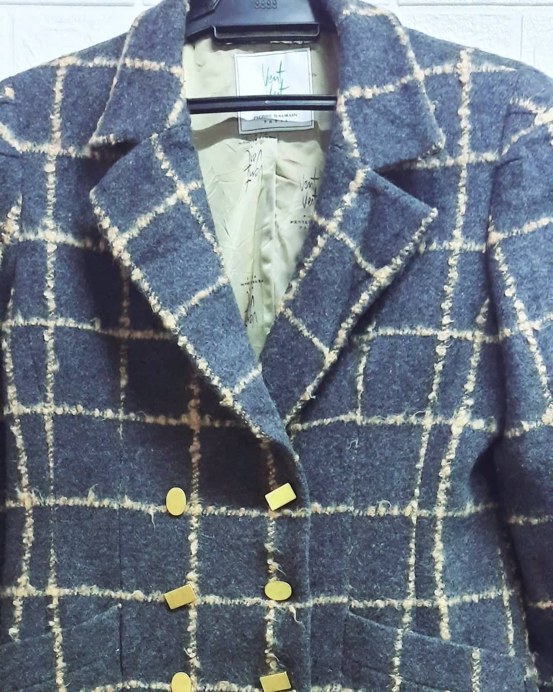 Pierre Balmain Paris Grey Wool Coat