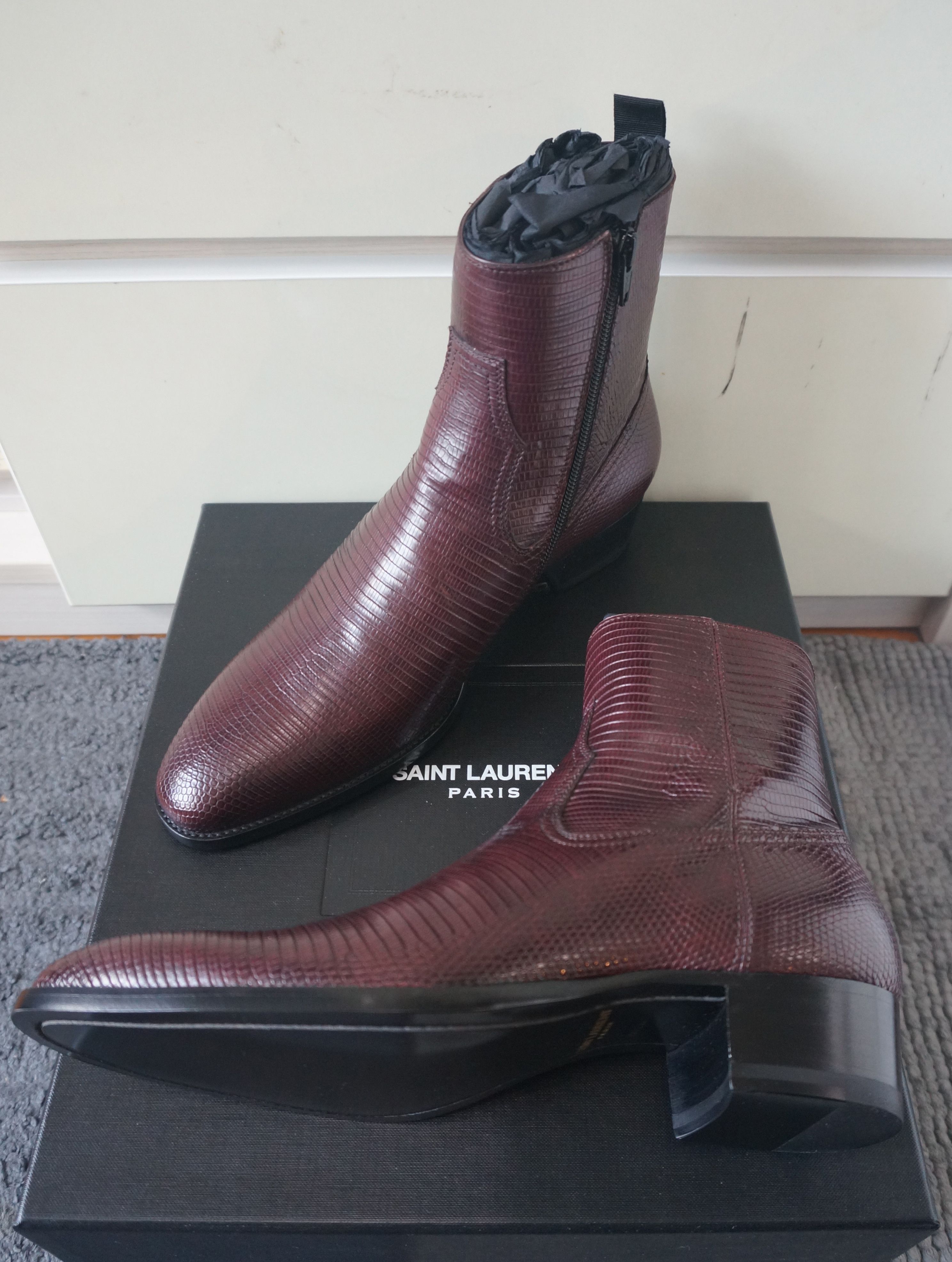 Saint Laurent Paris Saint Laurent Paris AW16 40mm Genuine Lizard Wyatt Boots Size US 8 / EU 41 - 6 Thumbnail