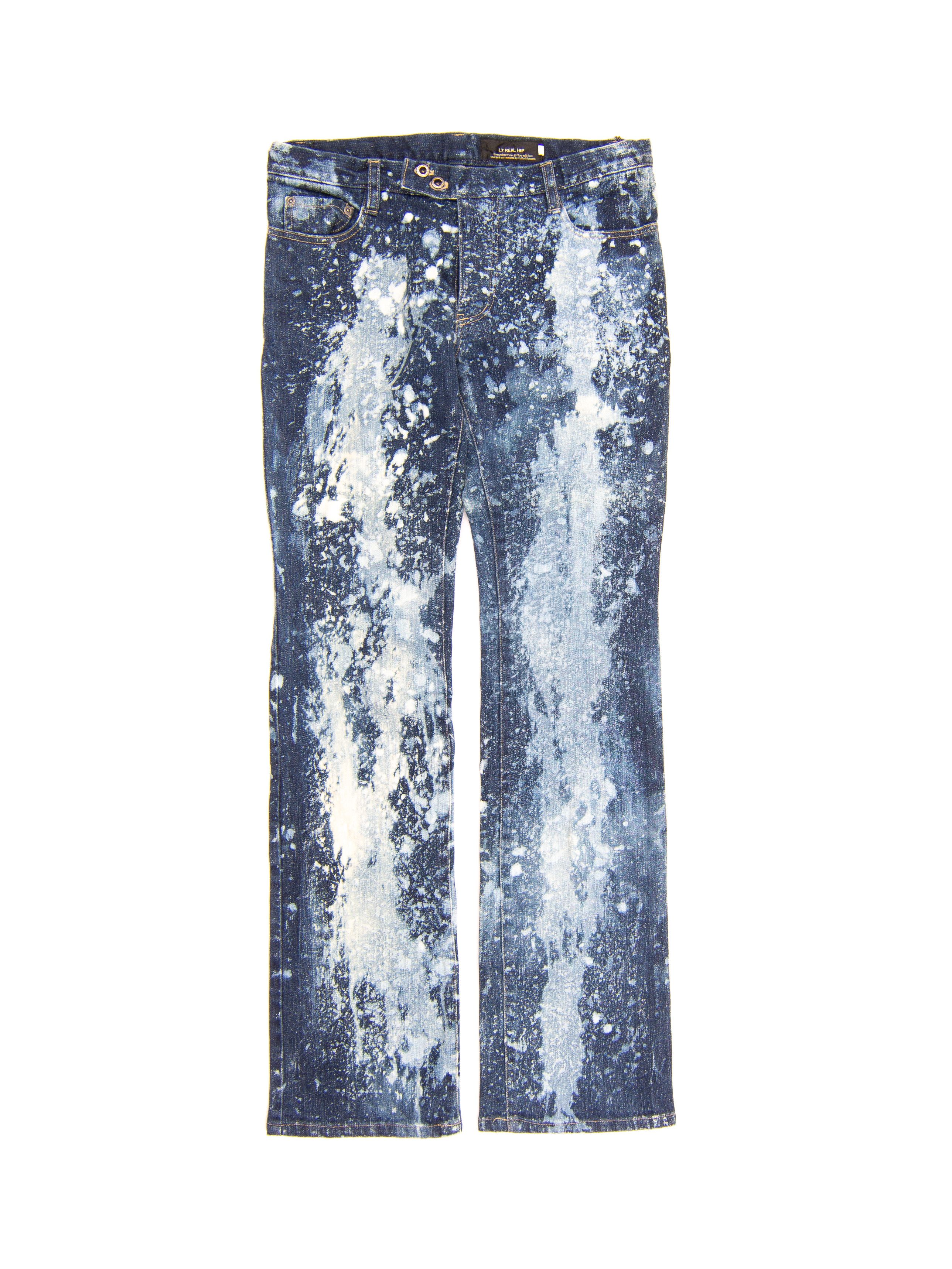 L7 Real Hip Bleach & Paint Splattered Jeans | Grailed