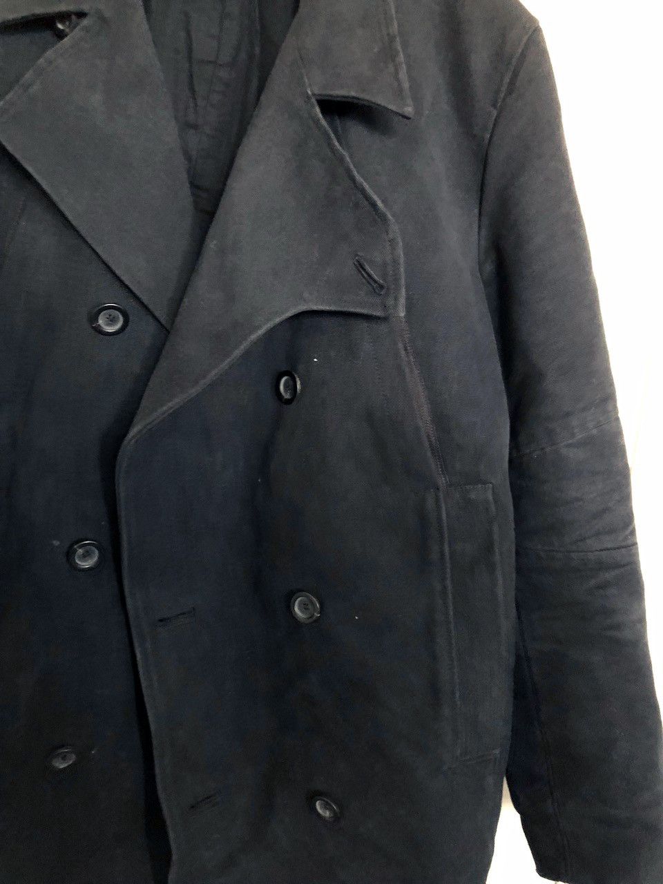 Helmut Lang A/W Helmut Lang Distressed Biker 6 Pockets Pea Coat Size US L / EU 52-54 / 3 - 7 Thumbnail