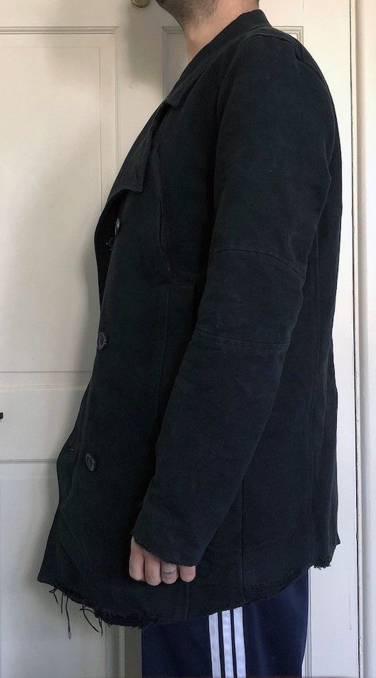 Helmut Lang A/W Helmut Lang Distressed Biker 6 Pockets Pea Coat Size US L / EU 52-54 / 3 - 3 Thumbnail