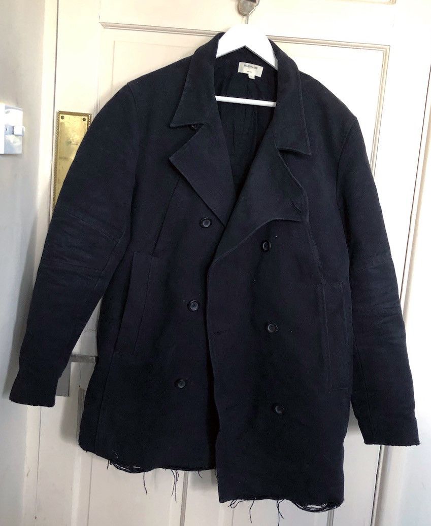 Helmut Lang A/W Helmut Lang Distressed Biker 6 Pockets Pea Coat Size US L / EU 52-54 / 3 - 4 Thumbnail