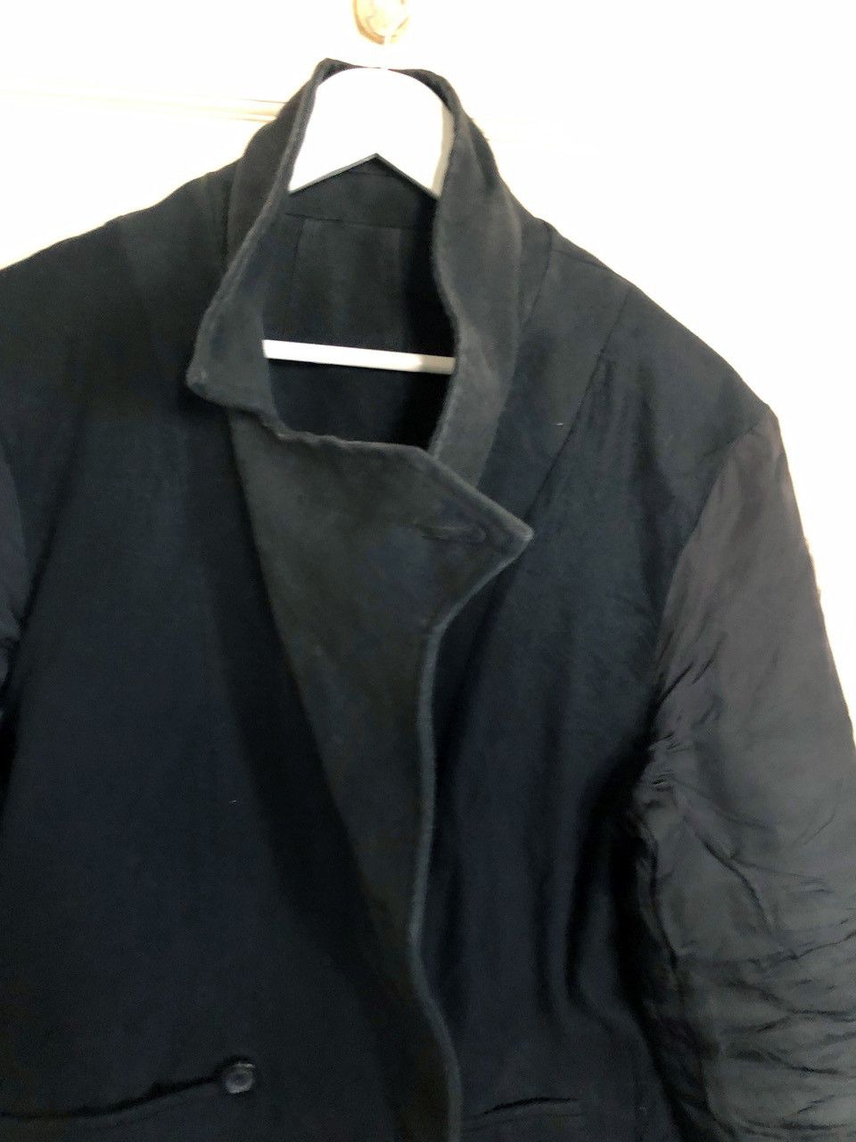 Helmut Lang A/W Helmut Lang Distressed Biker 6 Pockets Pea Coat Size US L / EU 52-54 / 3 - 5 Thumbnail
