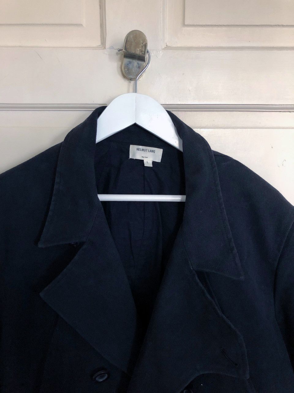 Helmut Lang A/W Helmut Lang Distressed Biker 6 Pockets Pea Coat Size US L / EU 52-54 / 3 - 8 Thumbnail