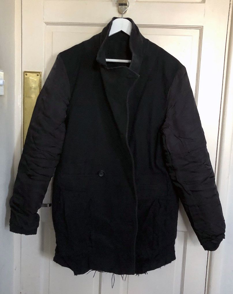 Helmut Lang A/W Helmut Lang Distressed Biker 6 Pockets Pea Coat Size US L / EU 52-54 / 3 - 11 Thumbnail