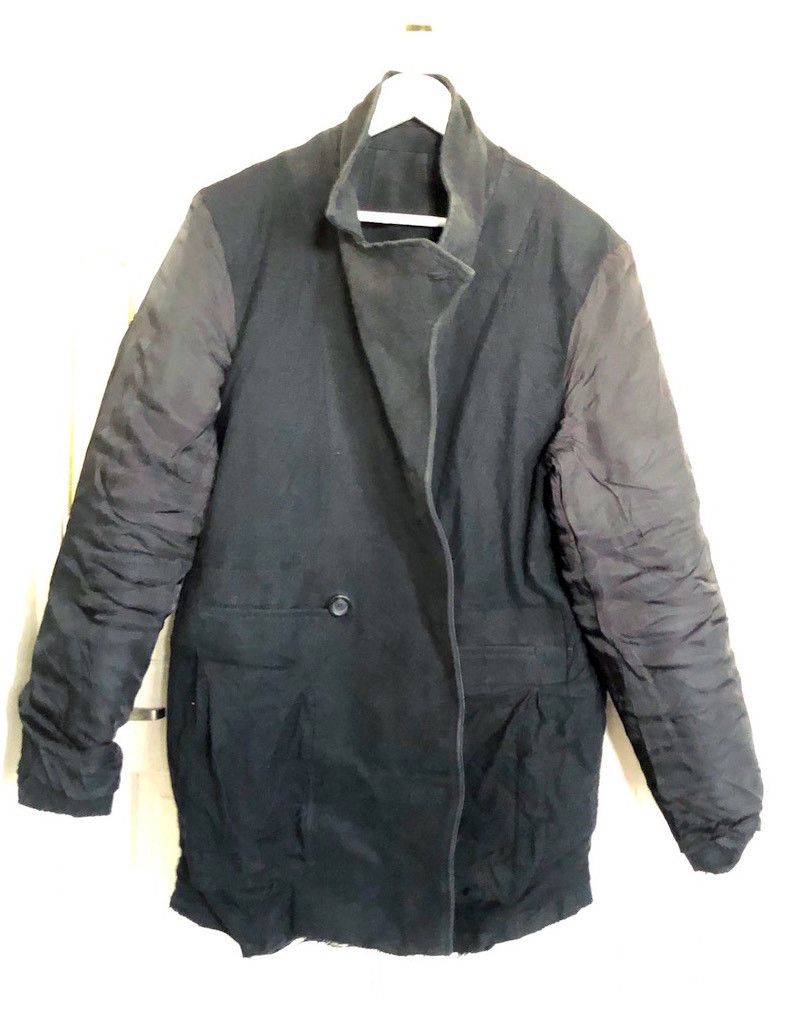 Helmut Lang A/W Helmut Lang Distressed Biker 6 Pockets Pea Coat Size US L / EU 52-54 / 3 - 16 Thumbnail