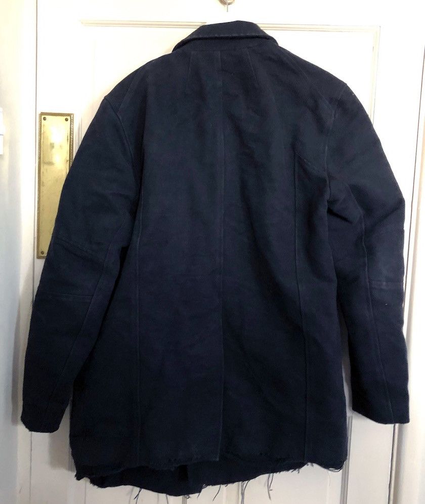 Helmut Lang A/W Helmut Lang Distressed Biker 6 Pockets Pea Coat Size US L / EU 52-54 / 3 - 12 Thumbnail
