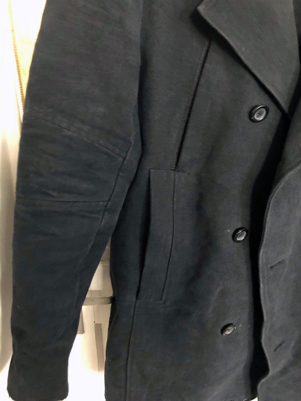 Helmut Lang A/W Helmut Lang Distressed Biker 6 Pockets Pea Coat Size US L / EU 52-54 / 3 - 6 Thumbnail
