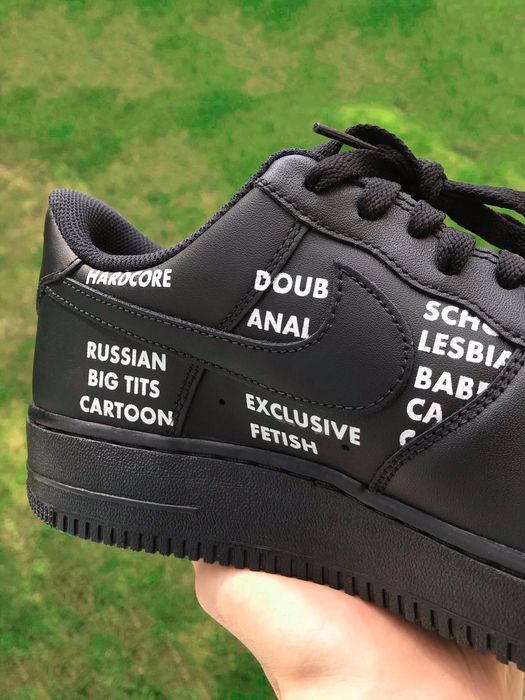 Pornhub Custom Nike Air Force 1 Shoes Black Low - Bandana Fever