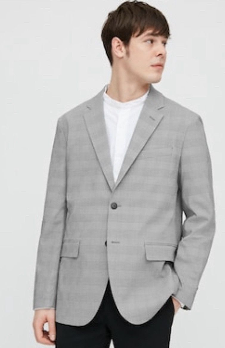 Uniqlo Uniqlo Kando Men s Lightweight Blazer Jacket Printed Grey M Grailed