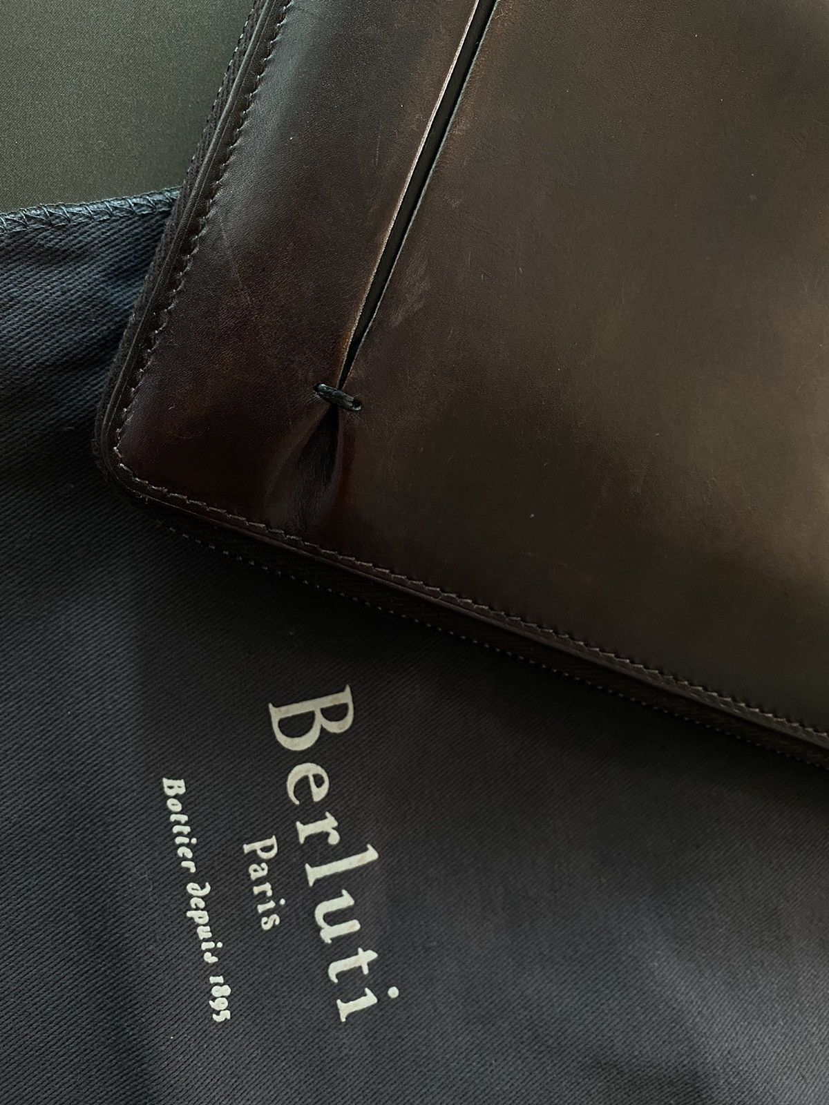 Berluti $1650 Berluti patina Leather Long Zipped Wallet piercing Size ONE SIZE - 4 Thumbnail