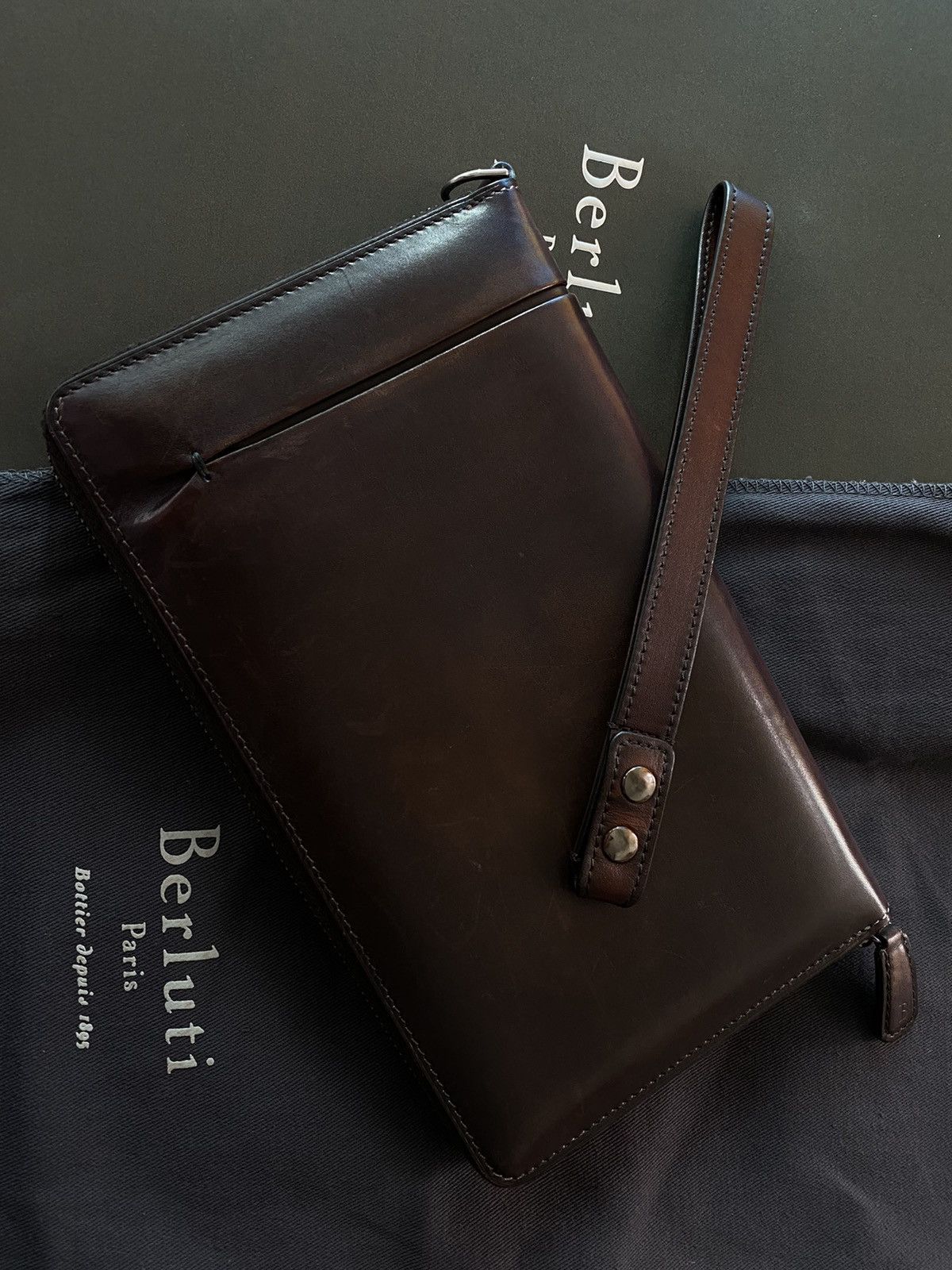 Berluti $1650 Berluti patina Leather Long Zipped Wallet piercing Size ONE SIZE - 8 Thumbnail