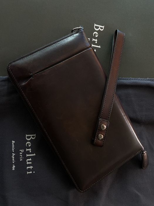 Kris Van Assche $1650 Berluti patina Leather Long Zipped Wallet