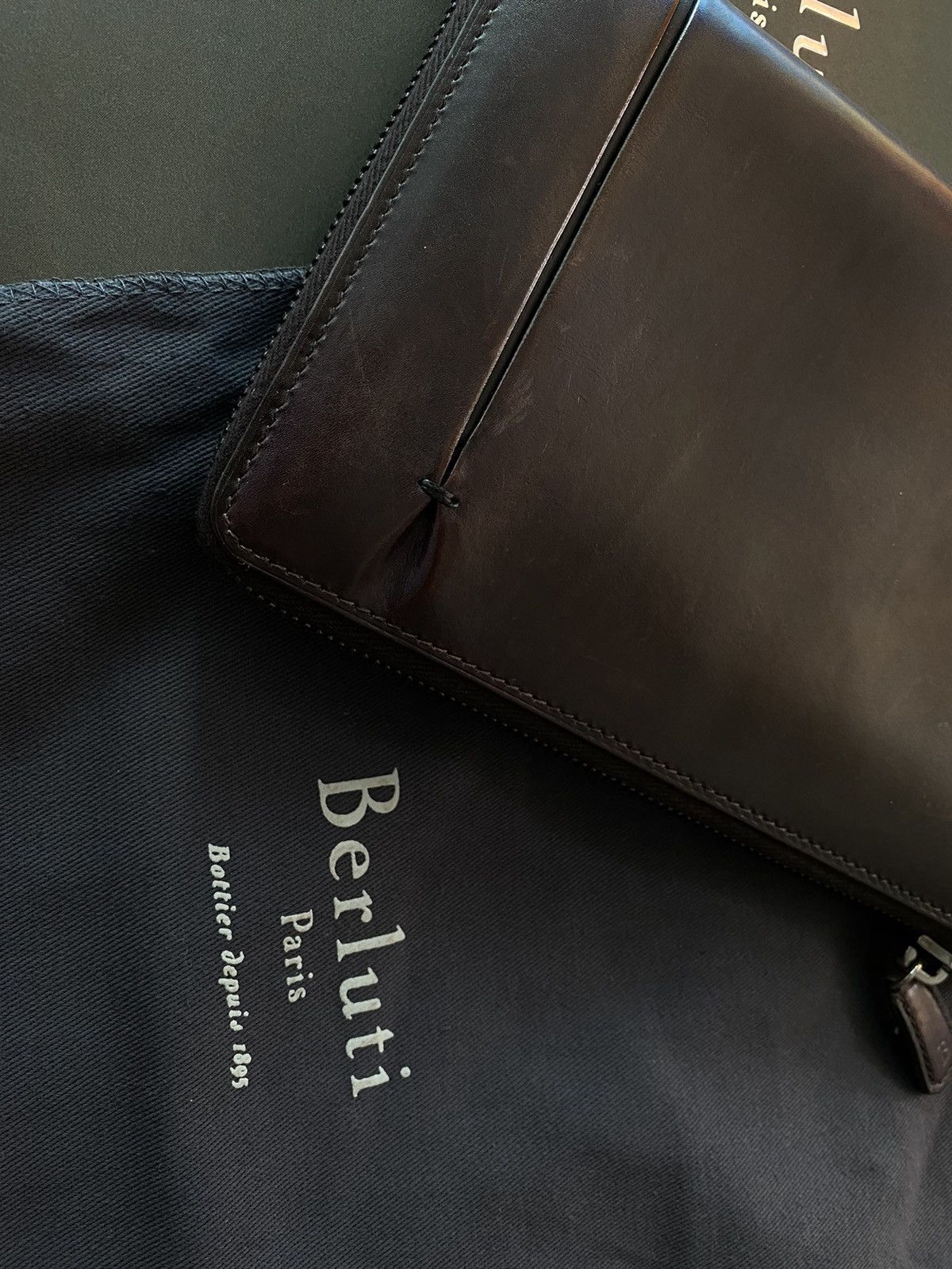 Berluti $1650 Berluti patina Leather Long Zipped Wallet piercing Size ONE SIZE - 5 Thumbnail