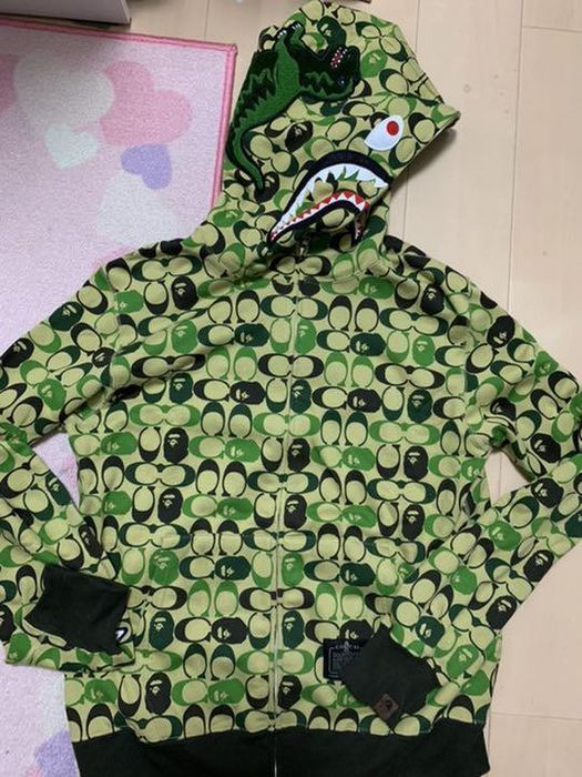 Bape BAPE x Coach Camo Shark Hoodie | Grailed