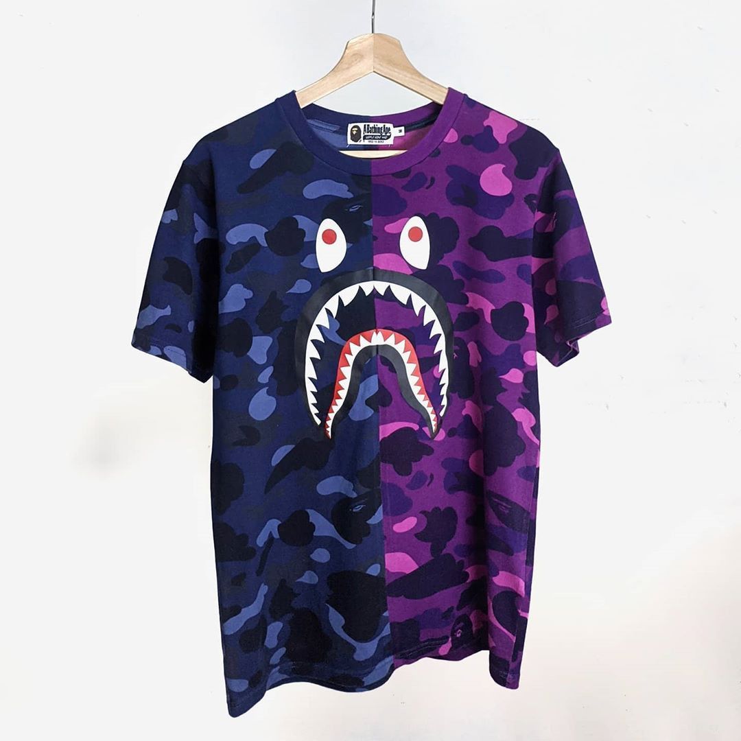 Bape shirt store blue and purple