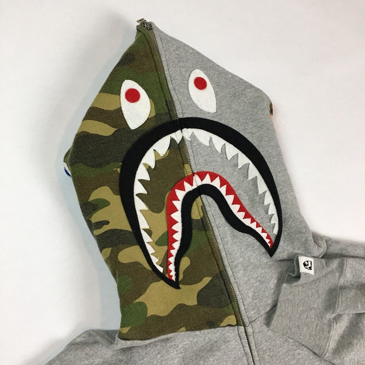 Bape 1st Gen 2004 Woodland Camo Shark Hoodie | Grailed