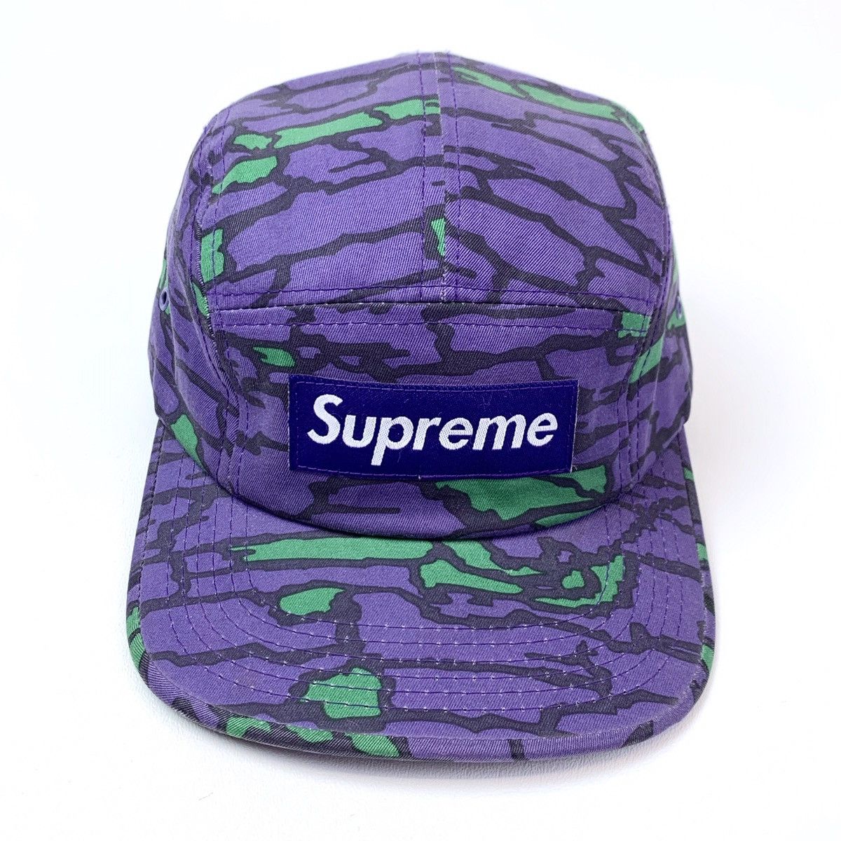 Supreme Supreme 2006 Tree Bark camo camp cap hat purple Green Rare